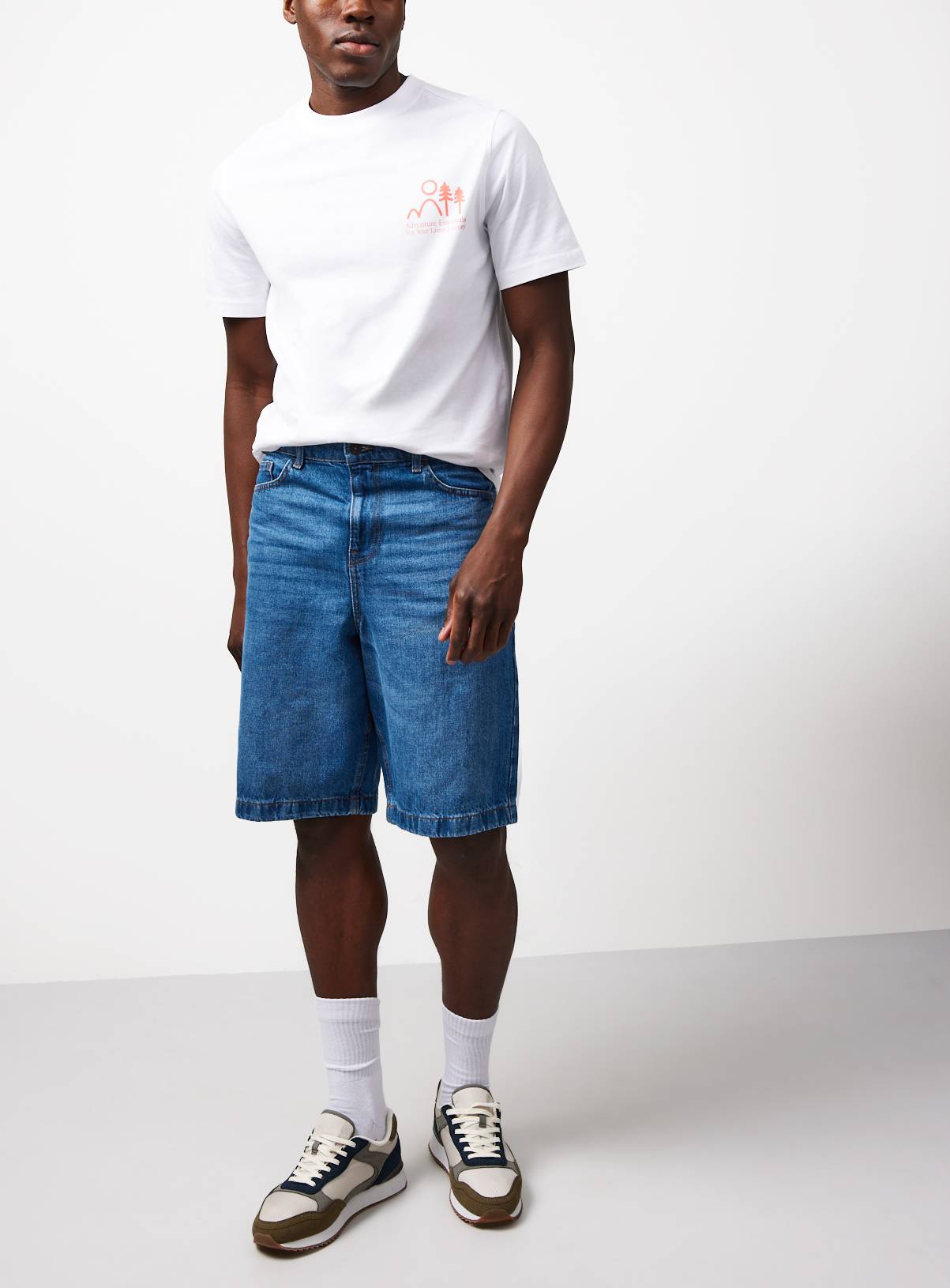 Mid Denim Baggy Shorts 42 - Image 1